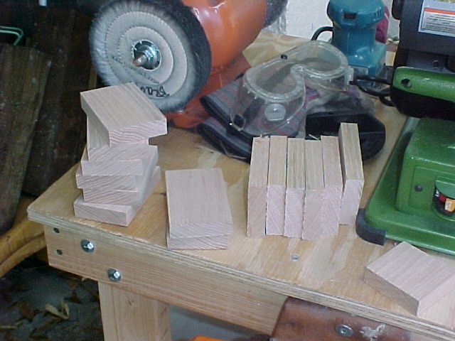wooden blocks of Oak for the Skull bases