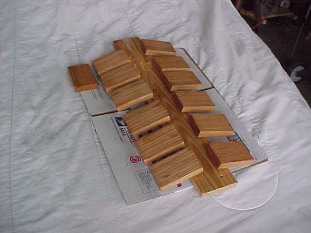 wooden bases drying after finishing