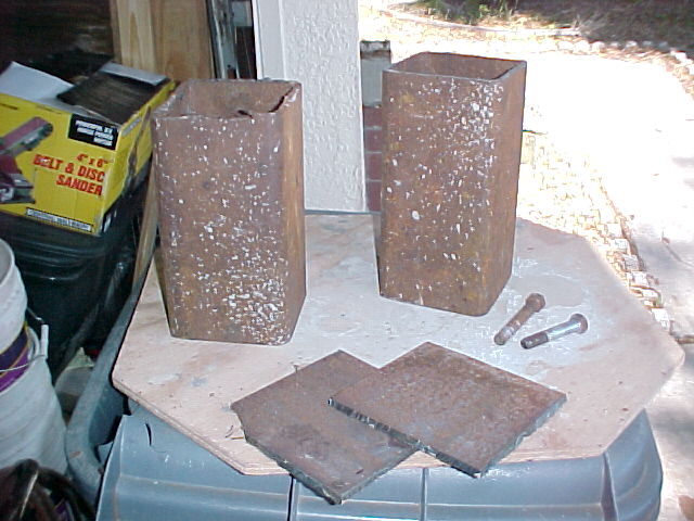 pieces of 5" steel tubing cut into crucible sized pieces
