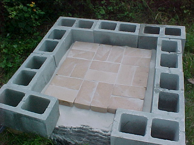 a closeup of the first layers of furnace bottom